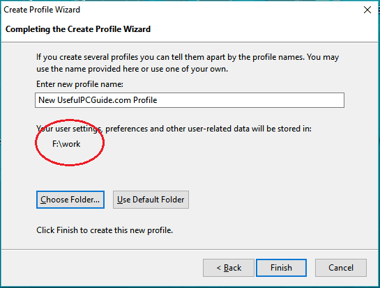 create a shortcut to firefox profile manager